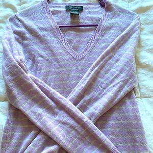Light purple striped L&T cashmere sweater